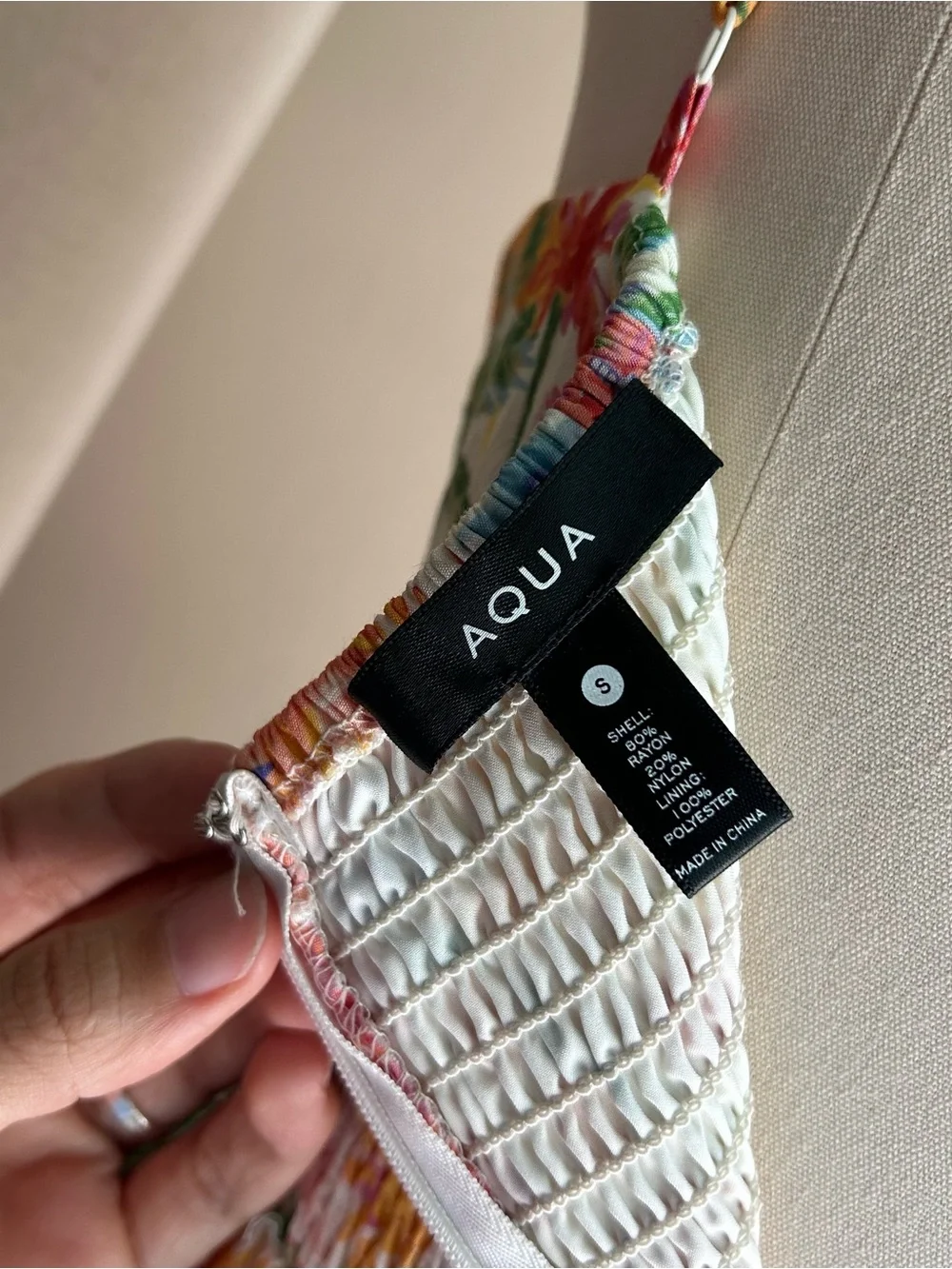 Aqua White Multi Tropical Print Maxi Dress